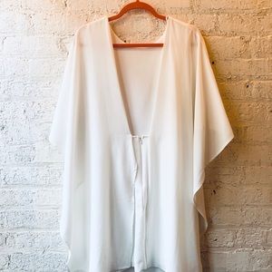 Lulus white cape midi dress